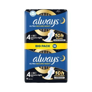 Always Binden Ultra Secure Night Groesse 4, mit Fluegeln, 20 Stueck